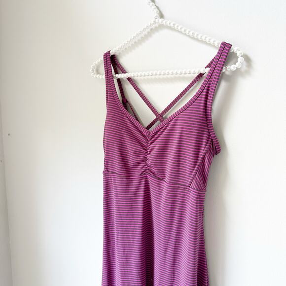 PrAna Striped Performance Dress Small Purple Pink Activewear Size Small - Picture 2 of 8